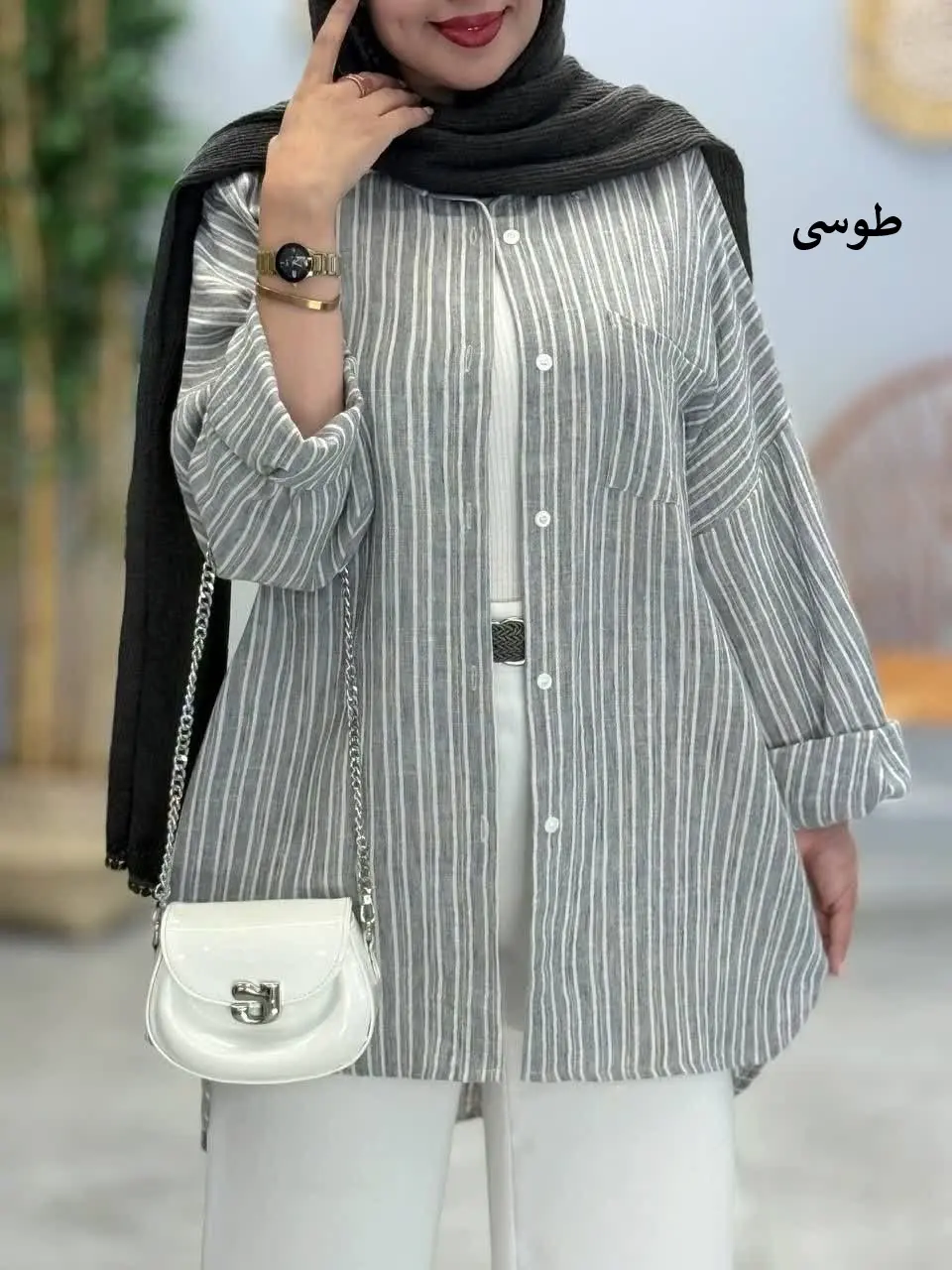 3483-شومیز لینن دیپلمات